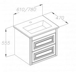  Мебель для ванной Касабланка 60 белый – фотография-4